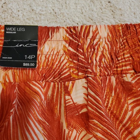 NWT INC International Concepts Orange Tropical Print Pants Size 14P - Picture 13 of 13